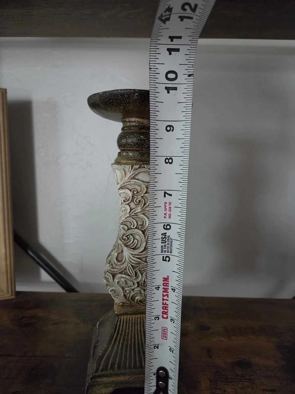 Ornate White and Antique Gold Decorative Candle Holders - Set of 3